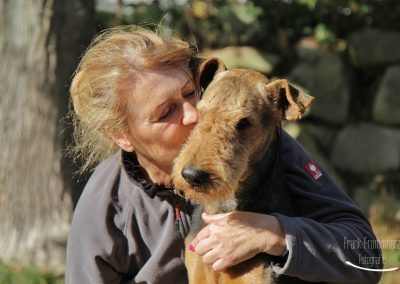 Airedale Terrier Sido mit Frauchen